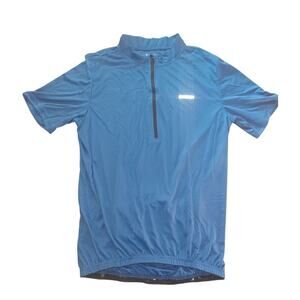 Bikewa Cycling Shirt Mens Large Blue Short sleeve Quarterzip Cycling